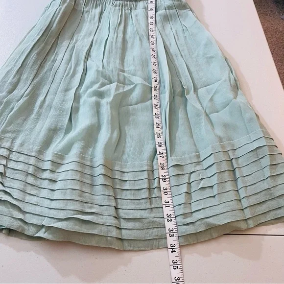 NWT J. Crew Juliet 100% Silk Chiffon Strapless MIDI Dress Size 10 Green/Blue - Picture 11 of 12